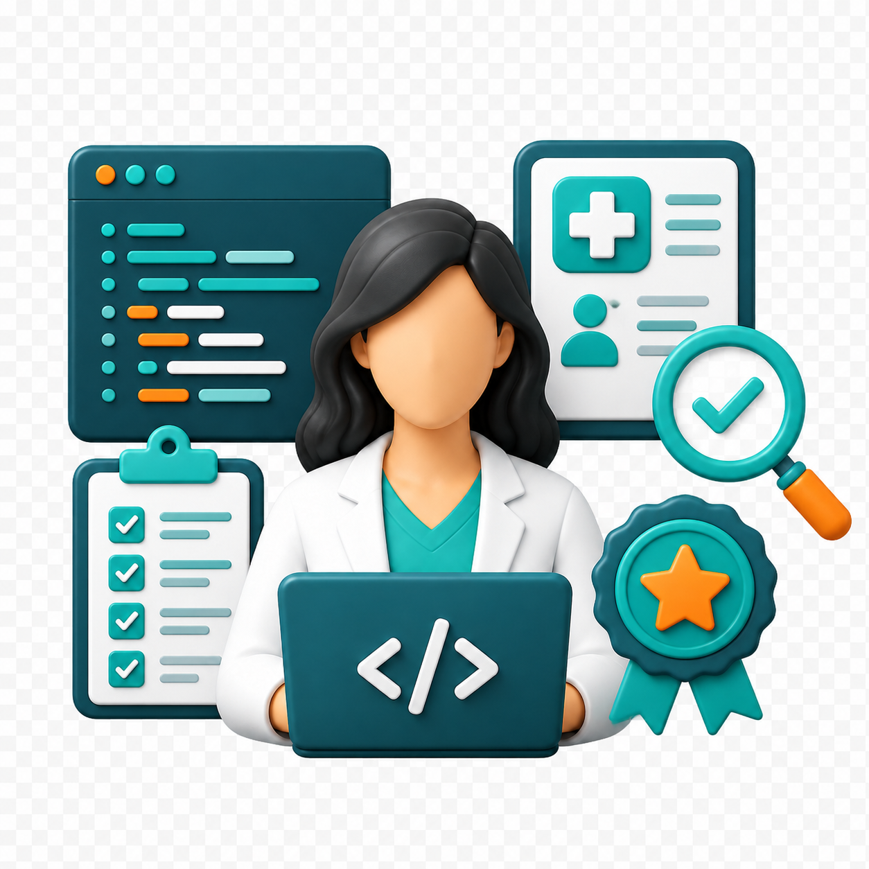 Coding quality analyst checking medical code accuracy