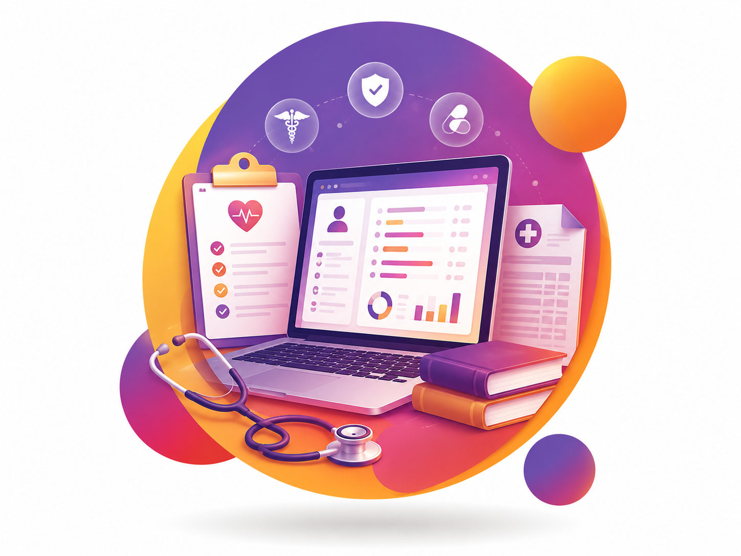 Medical coding career preparation dashboard with healthcare study tools