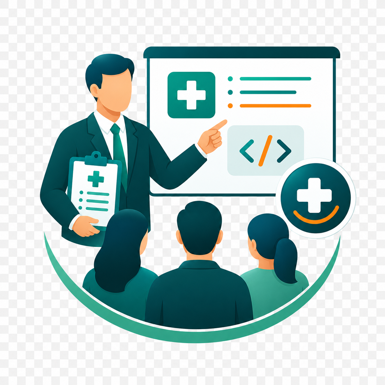Trainer leading a medical coding class